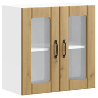 Pensile da Cucina con Porta in Vetro-Mobile Cucina da Parete Lucca Rovere Artigianale 217619