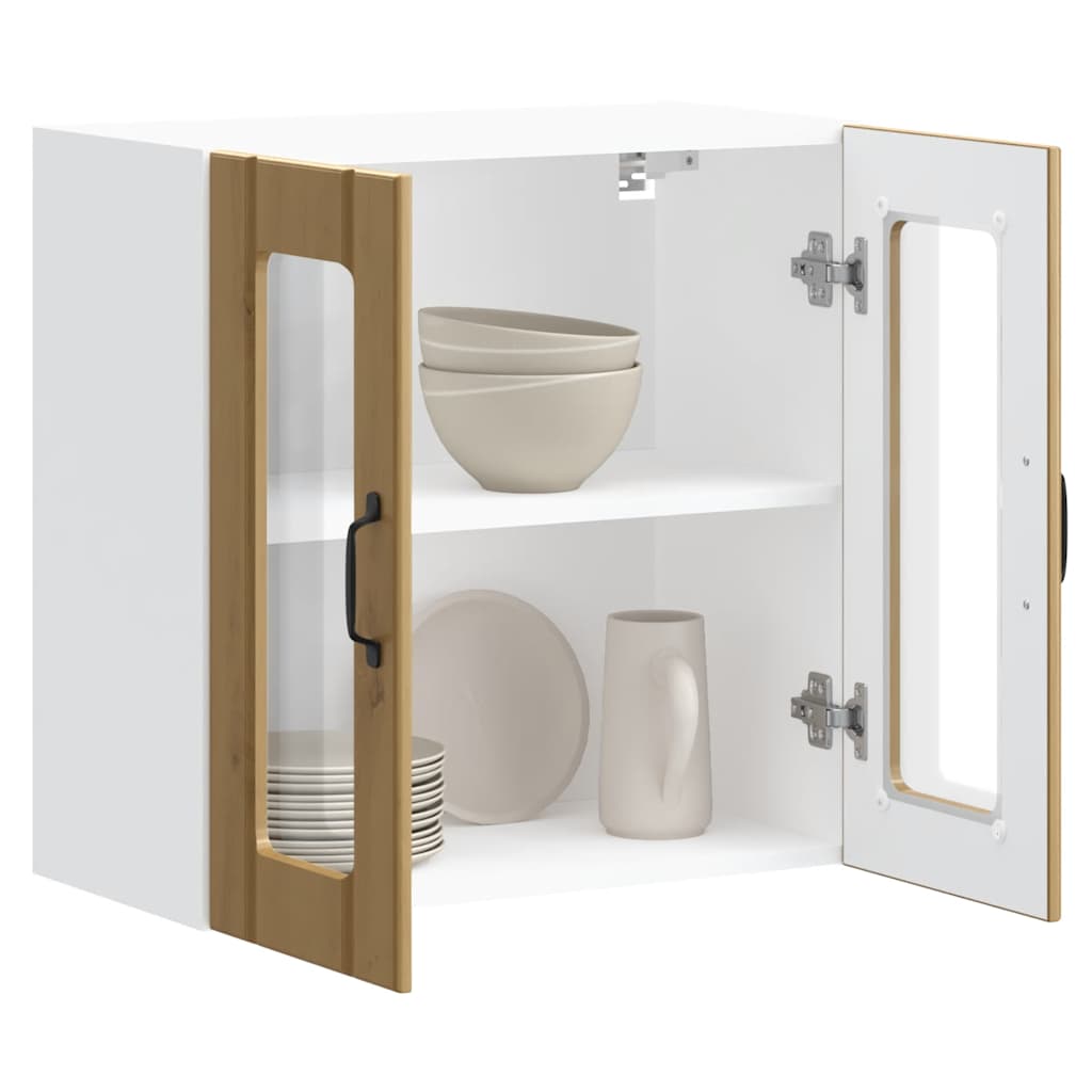 Pensile da Cucina con Porta in Vetro-Mobile Cucina da Parete Lucca Rovere Artigianale 217619