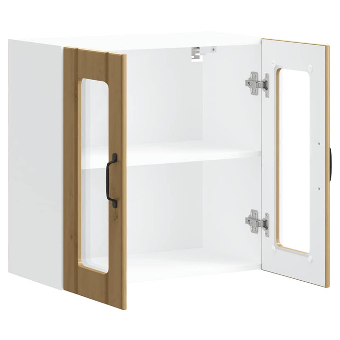 Pensile da Cucina con Porta in Vetro-Mobile Cucina da Parete Lucca Rovere Artigianale 217619