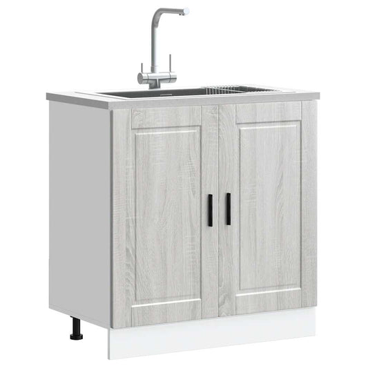 Mobile base lavello-Armadietto da bagno Porto Grigio Sonoma 80x46x81,5cm Truciolato