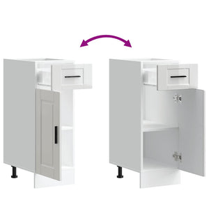 vidaXL Base da Cucina Porto Bianco Lucido in Legno Multistrato