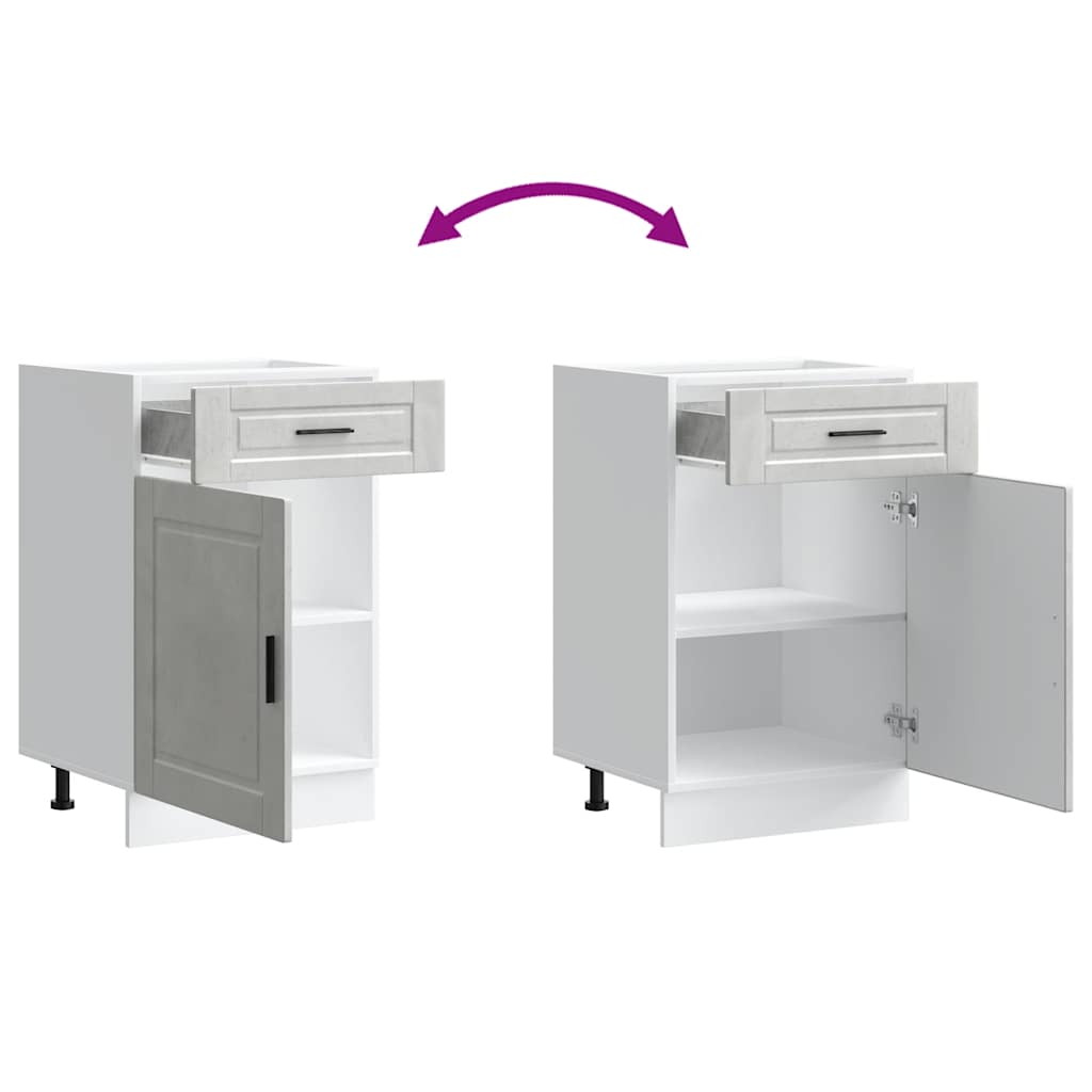 Base da Cucina Porto Grigio Cemento in Legno Multistrato