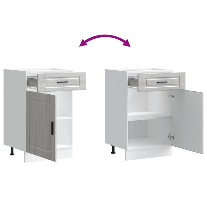 Base da Cucina Porto Grigio Sonoma in Legno Multistrato