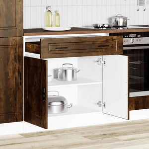 Base da Cucina Porto Rovere Fumo in Legno Multistrato 853982