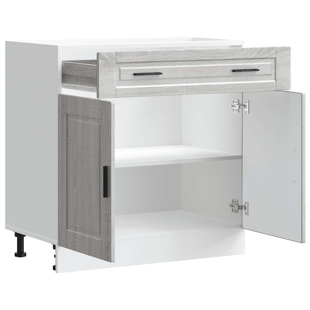 Base da Cucina Porto Grigio Sonoma in Legno Multistrato 853983