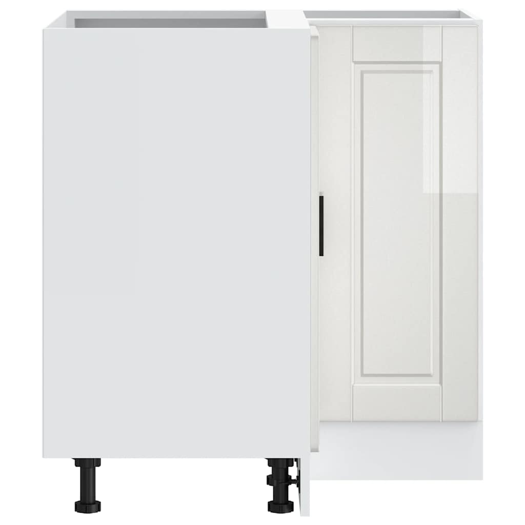 Base ad Angolo Cucina-Mobile Angolare da Cucina Porto Bianco Lucido in Legno Multistrato