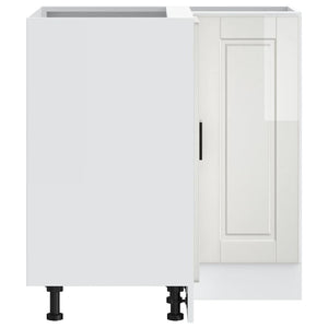 Base ad Angolo Cucina-Mobile Angolare da Cucina Porto Bianco Lucido in Legno Multistrato