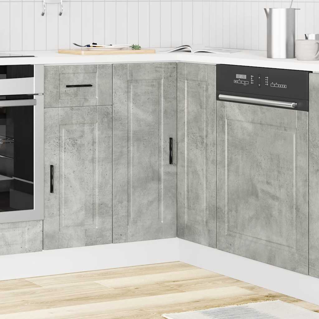 vidaXL Base ad Angolo Cucina Porto Grigio Cemento in Legno Multistrato