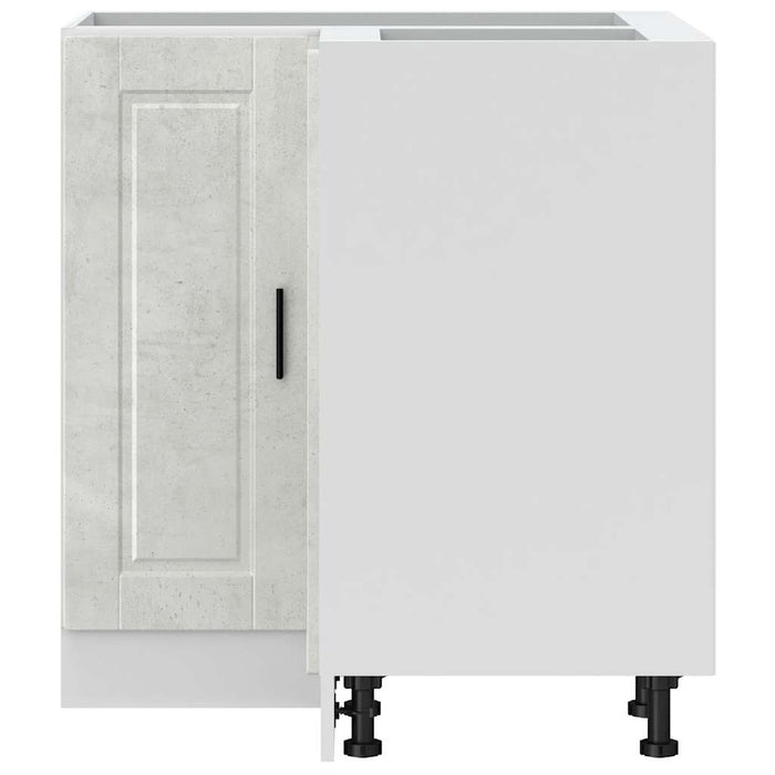 Base ad Angolo Cucina-Mobile Angolare da Cucina Porto Grigio Cemento in Legno Multistrato
