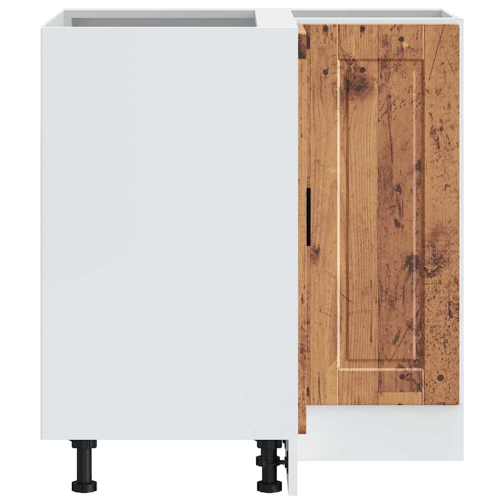 Base ad Angolo Cucina-Mobile Angolare da Cucina Porto Legno Antico in Legno Multistrato