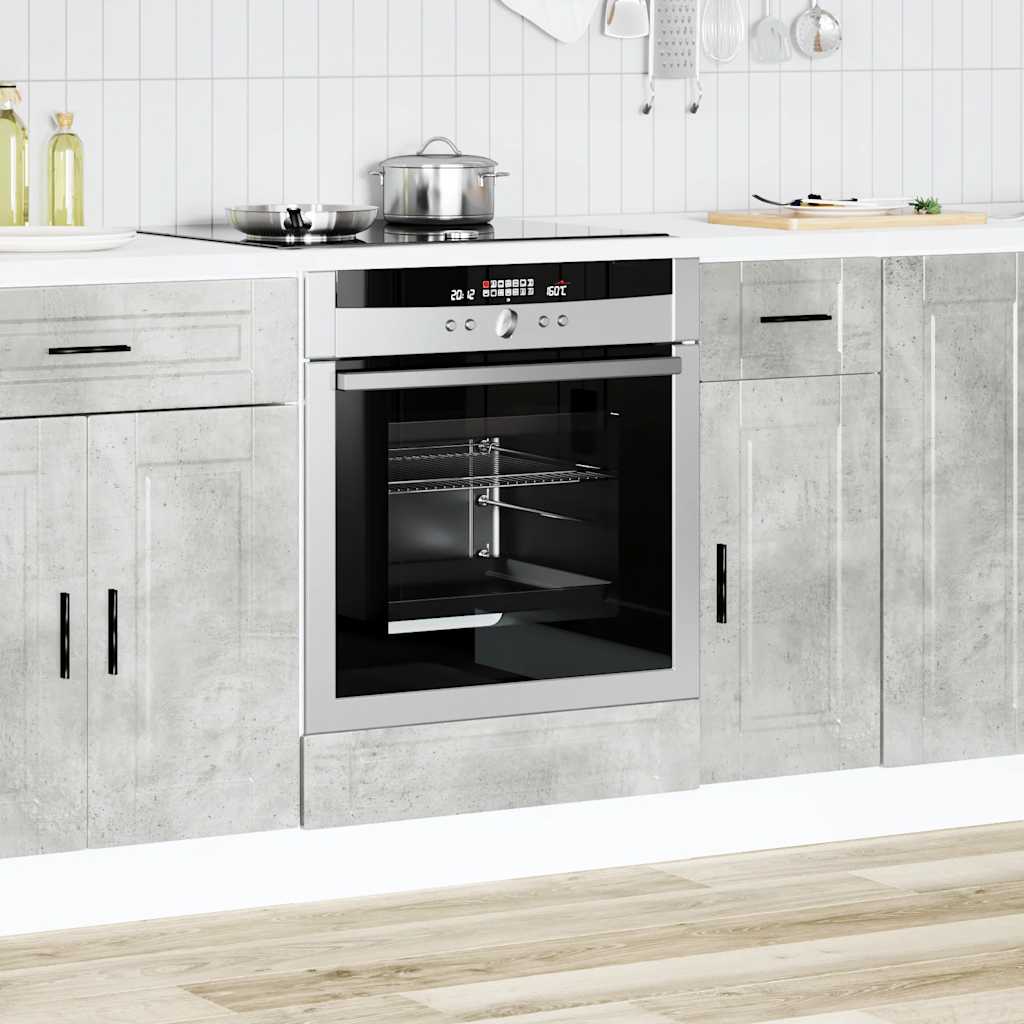 Armadio per Forno Porto Grigio Cemento in Legno Multistrato 854001