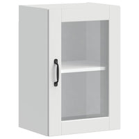 Pensile da Cucina con Porta in Vetro-Mobile Cucina da Parete Porto Bianco 760033