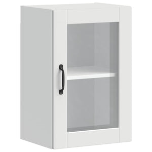 Pensile da Cucina con Porta in Vetro-Mobile Cucina da Parete Porto Bianco 760033