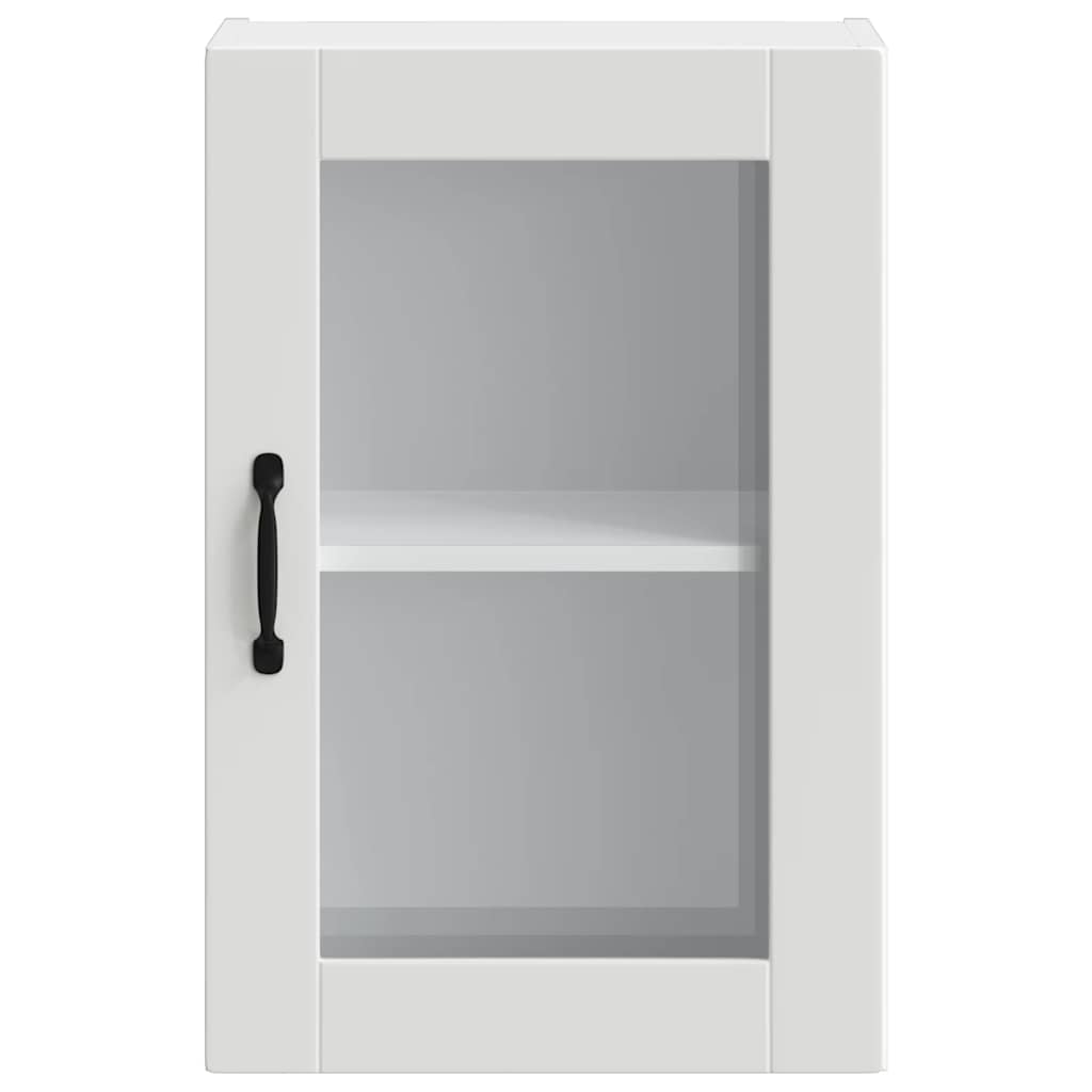 Pensile da Cucina con Porta in Vetro-Mobile Cucina da Parete Porto Bianco 760033