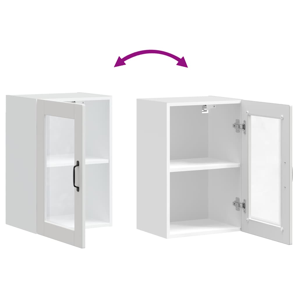 Pensile da Cucina con Porta in Vetro Porto Bianco 854007