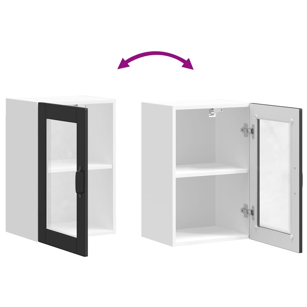 Pensile da Cucina con Porta in Vetro Porto Nero 854008