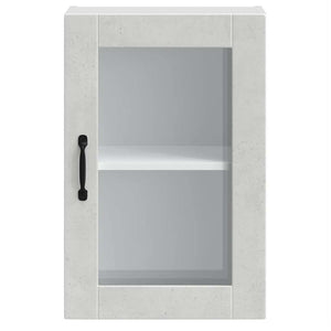 Pensile da Cucina con Porta in Vetro Porto Grigio Cemento 854011