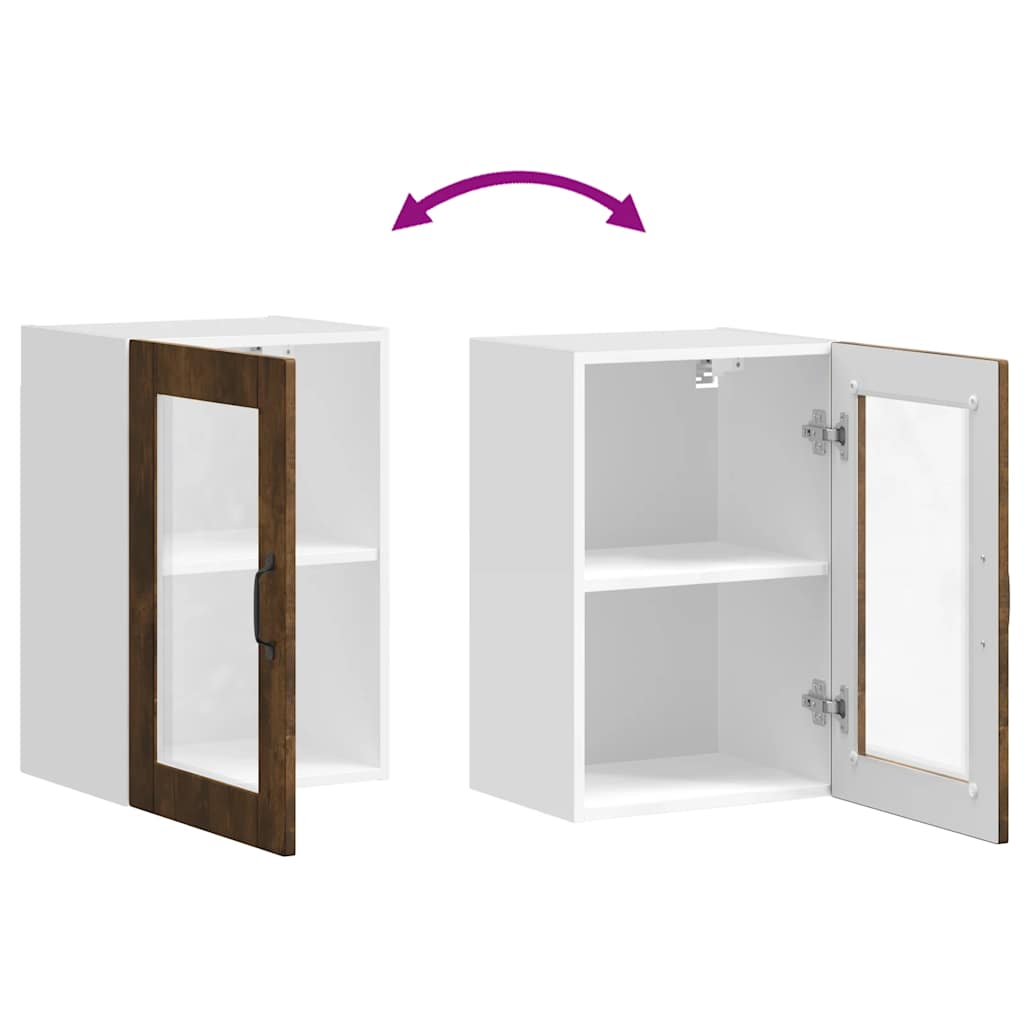 Pensile da Cucina con Porta in Vetro Porto Rovere Fumo 854012