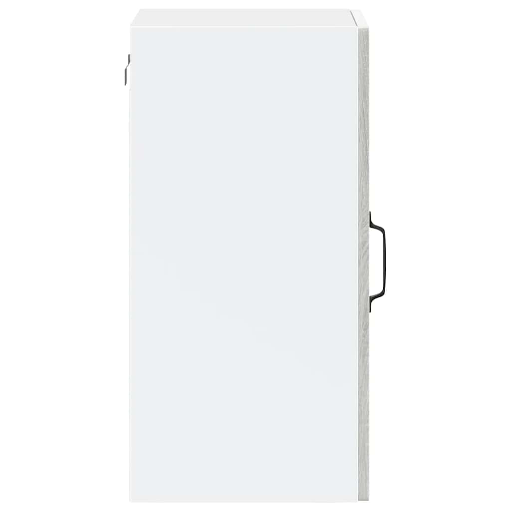 Pensile da Cucina con Porta in Vetro-Mobile Cucina da Parete Porto Grigio Sonoma 649798