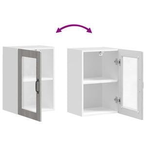 Pensile da Cucina con Porta in Vetro Porto Grigio Sonoma 854013