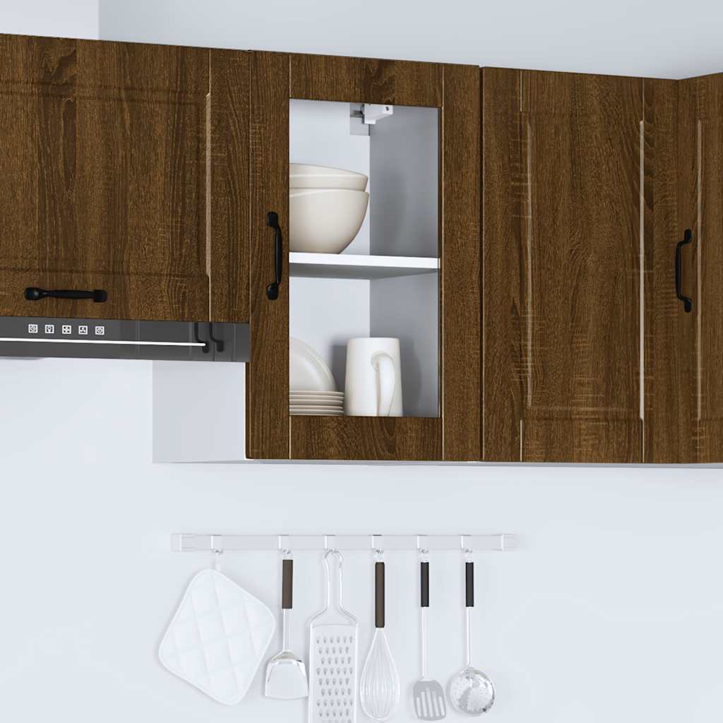 Pensile da Cucina con Porta in Vetro Porto Rovere Marrone 854014