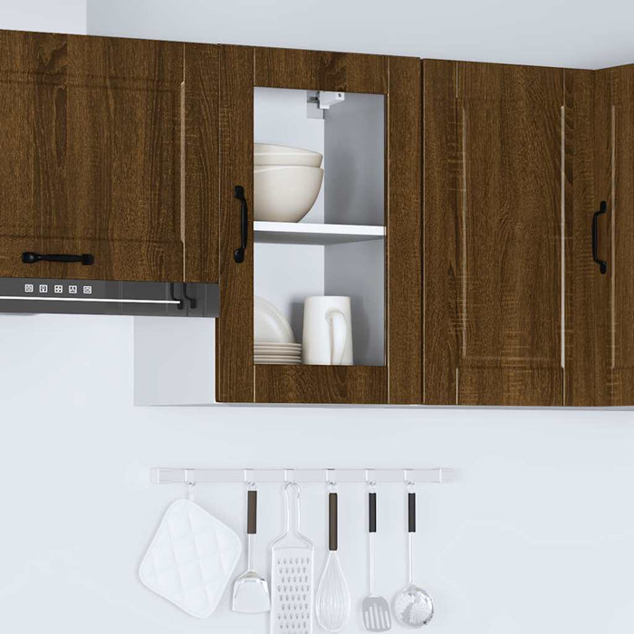 Pensile da Cucina con Porta in Vetro Porto Rovere Marrone 854014