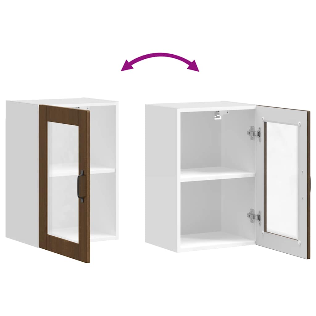 Pensile da Cucina con Porta in Vetro Porto Rovere Marrone 854014