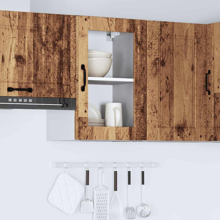 Pensile da Cucina con Porta in Vetro Porto Legno Vecchio 854015