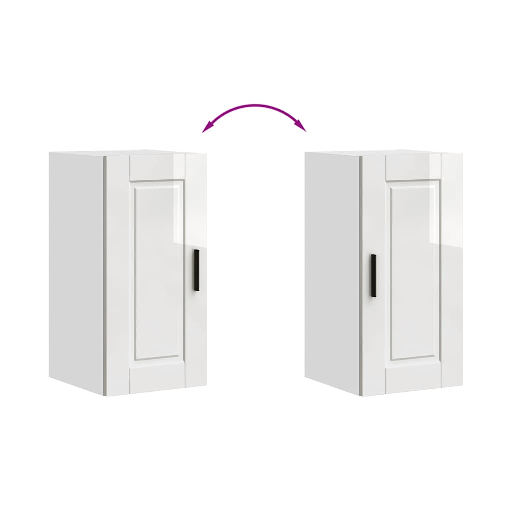 Pensile da Cucina-Mobile Cucina da Parete Porto Bianco Lucido in Legno Multistrato 690231