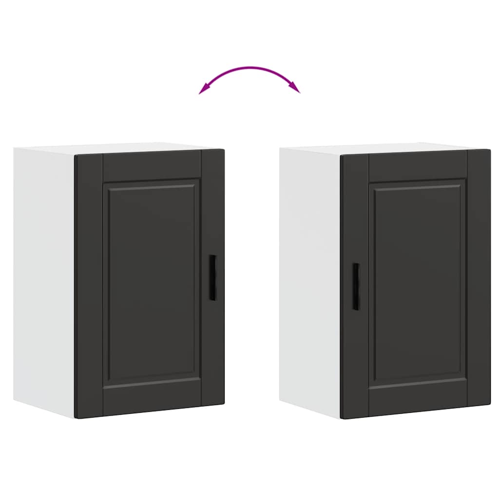 Pensile da Cucina-Mobile Cucina da Parete Porto Nero in Legno Multistrato 949553