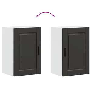 Pensile da Cucina-Mobile Cucina da Parete Porto Nero in Legno Multistrato 949553