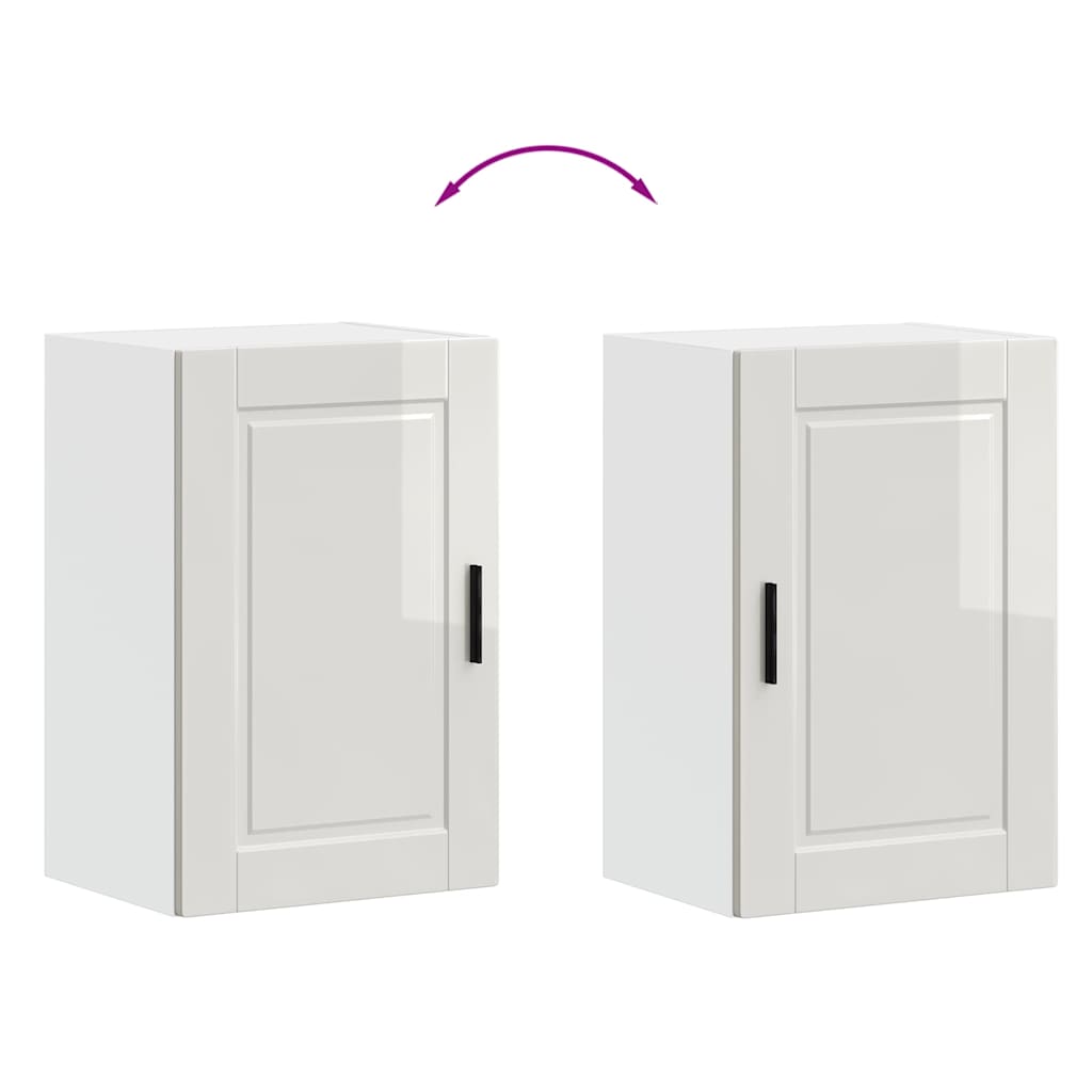 Pensile da Cucina-Mobile Cucina da Parete Porto Bianco Lucido in Legno Multistrato 307980