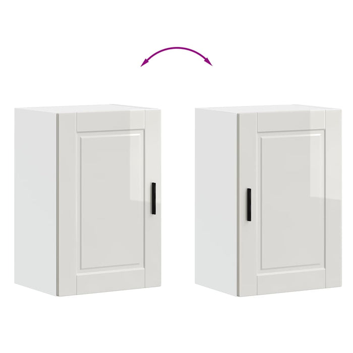 Pensile da Cucina-Mobile Cucina da Parete Porto Bianco Lucido in Legno Multistrato 307980