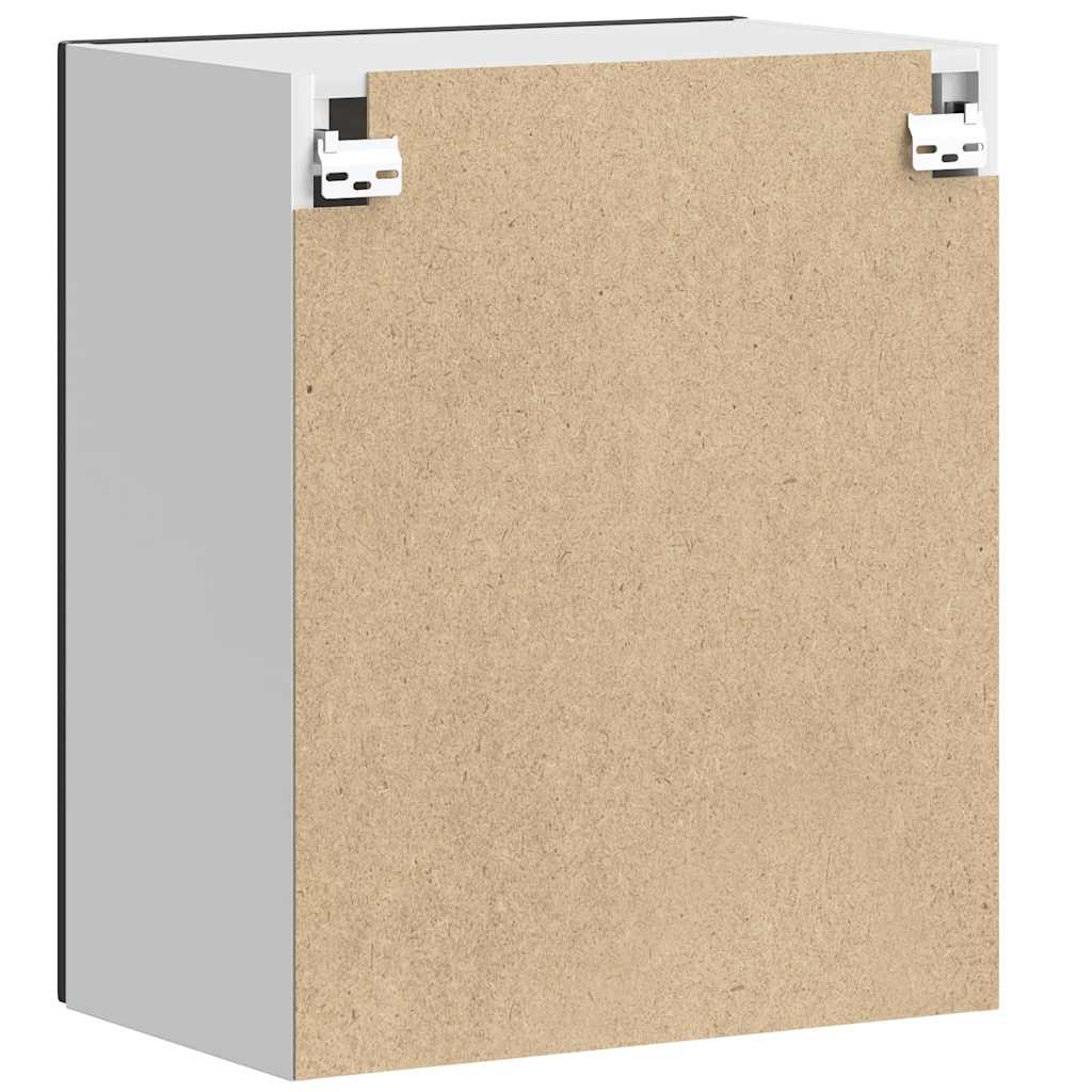 Pensili da Cucina 2 pz-Mobile Cucina da Parete Porto Nero in Legno Multistrato