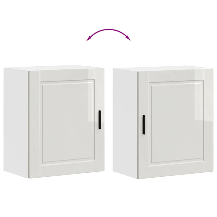 Pensile da Cucina-Mobile Cucina da Parete Porto Bianco Lucido in Legno Multistrato 493104