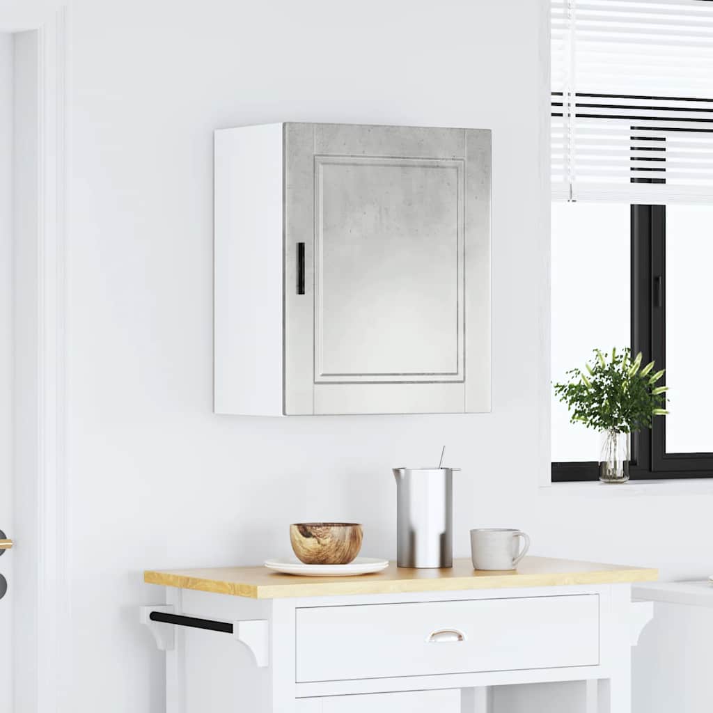 vidaXL Pensile da Cucina Porto Grigio Cemento in Legno Multistrato