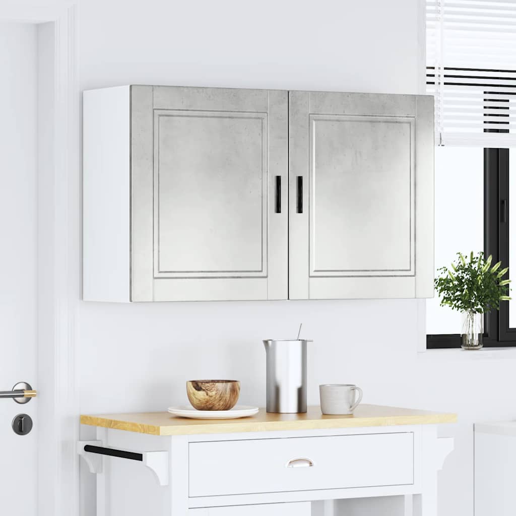 Pensili da Cucina 2 pz Porto Grigio Cemento Legno Multistrato 854046