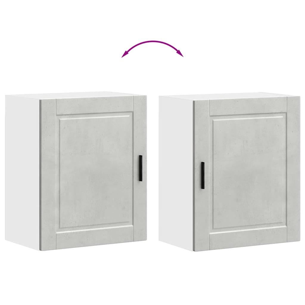 Pensili da Cucina 2 pz Porto Grigio Cemento Legno Multistrato 854046