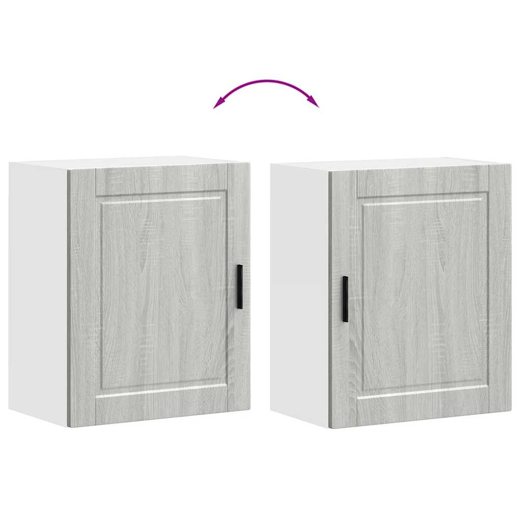 vidaXL Pensili da Cucina 2 pz Porto Grigio Sonoma in Legno Multistrato