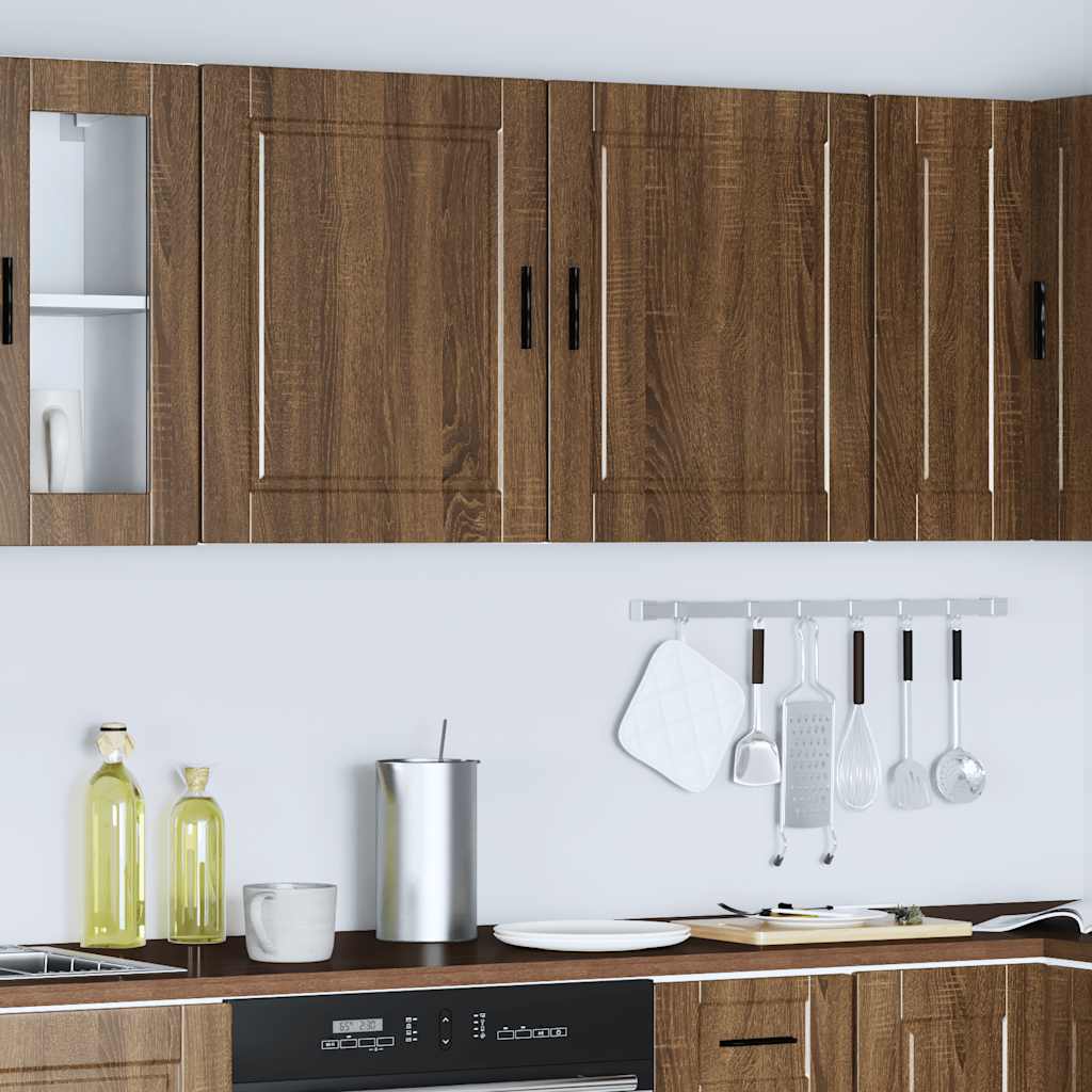 Pensili da Cucina 2 pz Porto Rovere Marrone Legno Multistrato 854052