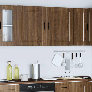 Pensili da Cucina 2 pz Porto Rovere Marrone Legno Multistrato 854052