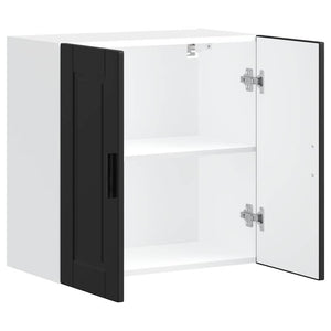 Pensile da Cucina-Mobile Cucina da Parete Porto Nero in Legno Multistrato 253950