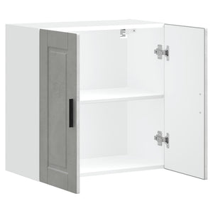 Pensile da Cucina-Mobile Cucina da Parete Porto Grigio Cemento in Legno Multistrato 526262