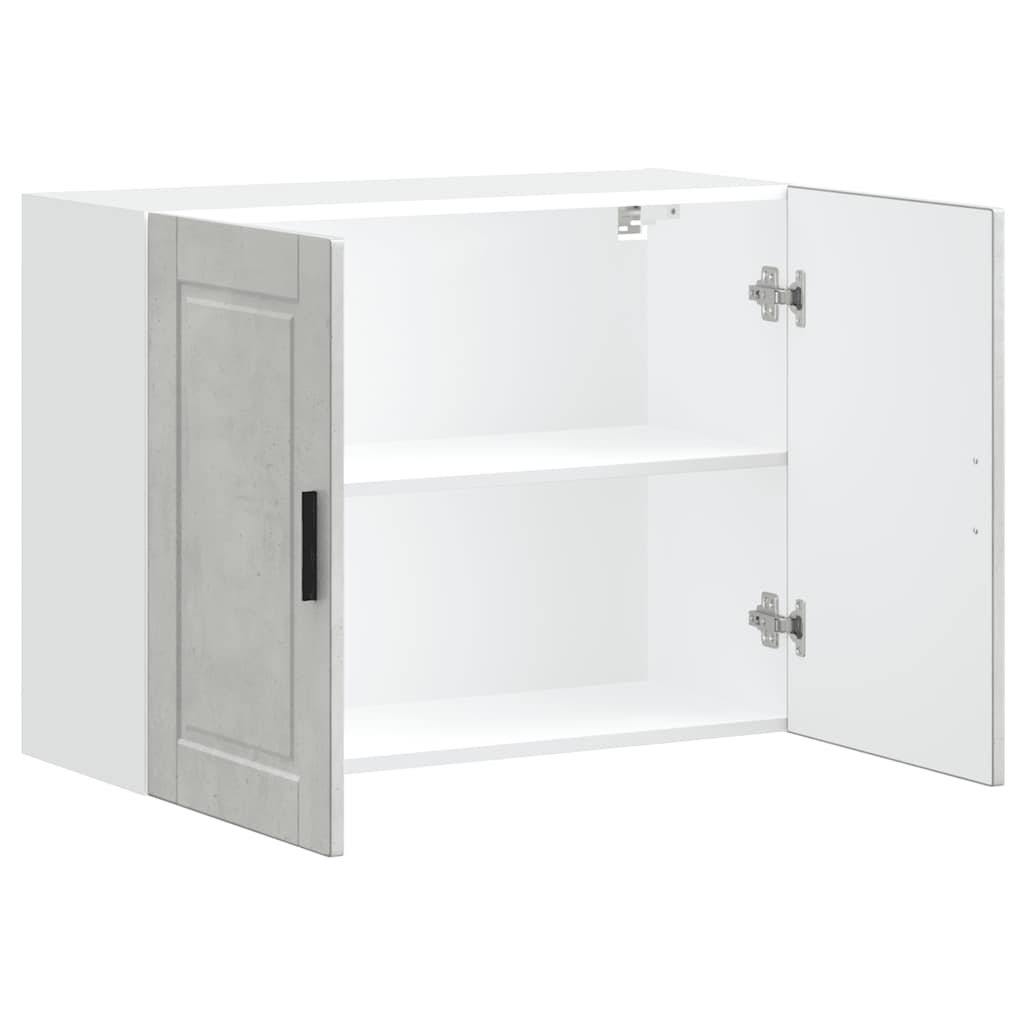 Pensile da Cucina-Mobile Cucina da Parete Porto Grigio Cemento in Legno Multistrato 786963