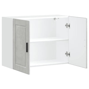 Pensile da Cucina-Mobile Cucina da Parete Porto Grigio Cemento in Legno Multistrato 786963