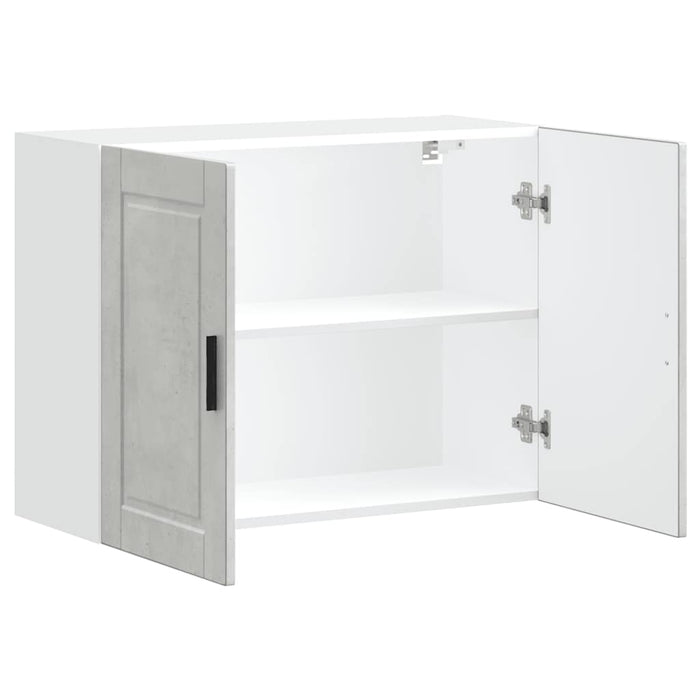 Pensile da Cucina-Mobile Cucina da Parete Porto Grigio Cemento in Legno Multistrato 786963