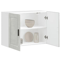 vidaXL Pensile da Cucina Porto Grigio Cemento in Legno Multistrato