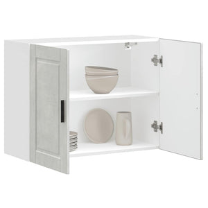 vidaXL Pensile da Cucina Porto Grigio Cemento in Legno Multistrato