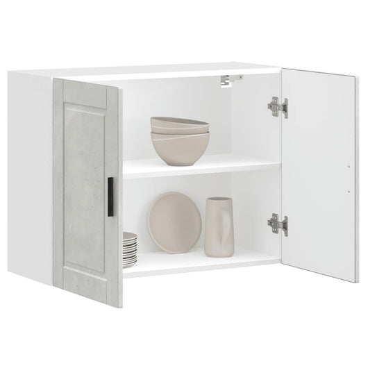 vidaXL Pensile da Cucina Porto Grigio Cemento in Legno Multistrato