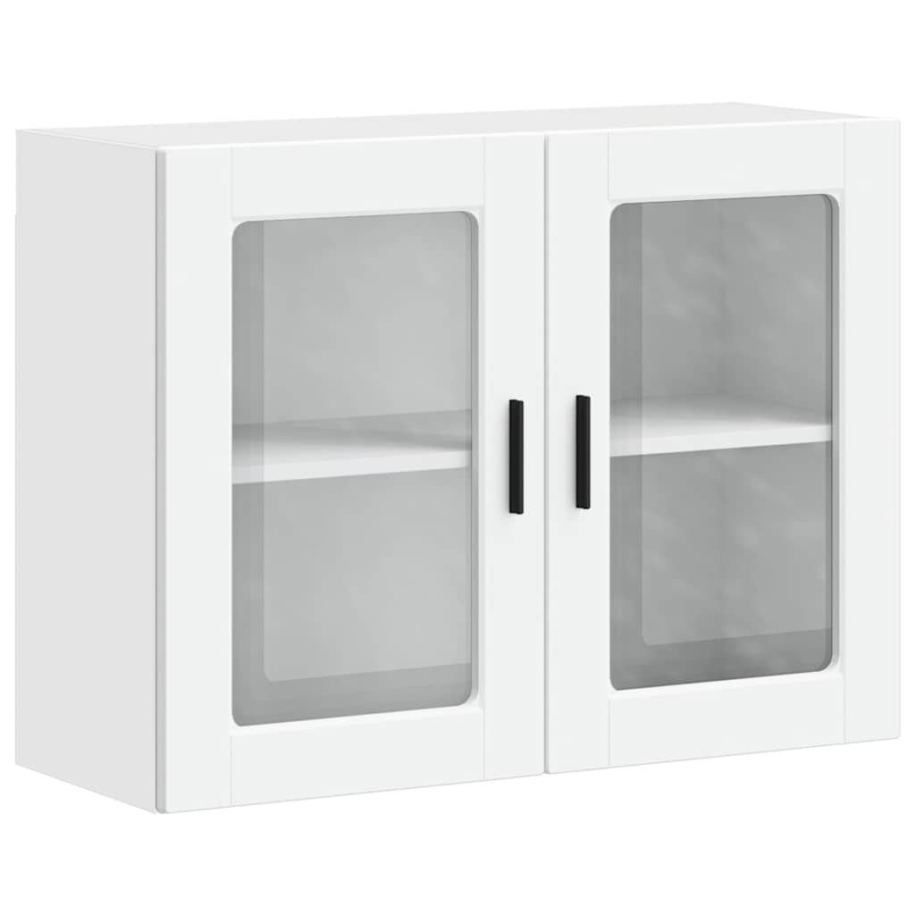 Pensile da Cucina con Porta in Vetro-Mobile Cucina da Parete Porto Bianco 645628